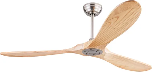 Miniatura 23 de QUTWOB Ventilador de techo de madera de 42 pulgadas con control remoto de luces, motor CC silencioso de 3 aspas para patio, sala de estar, Cuerpo