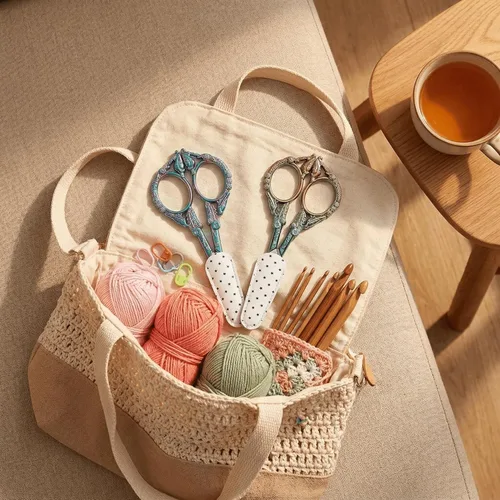 Miniatura 2 de Tijeras pequeñas para bordar con cubierta, asas bonitas y cómodas con puntas resistentes y afiladas para un corte preciso, tamaño perfecto