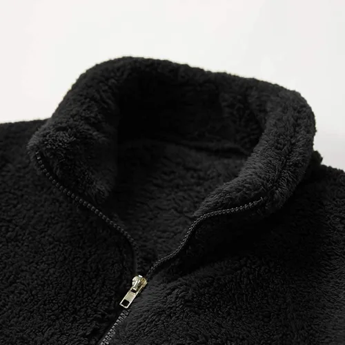 Miniatura 7 de LCMTWX Chaqueta térmica gruesa de invierno para hombre, de un solo pecho, solapa de color sólido, abrigo de manga larga, cárdigan de felpa
