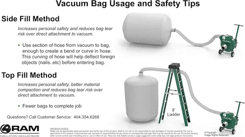 Miniatura 4 de RAM - Bolsas aislantes resistentes al vacío – Tamaño 6 pies x 4 pies – Capacidad para hasta 75 pies cúbicos – Bolsa de polvo baja (10)