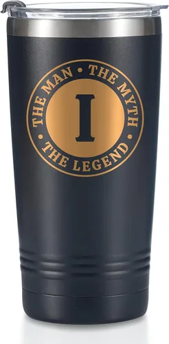 Miniatura 10 de Taza The Man the Myth the Legend con iniciales, vaso de viaje de acero inoxidable con monograma para hombres, divertida taza de café personalizada