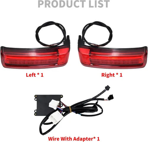 Miniatura 4 de Luces traseras de alforja para motocicleta, freno de funcionamiento, lámpara LED de señal de giro apta para Harley Touring Street Glide Road Glide