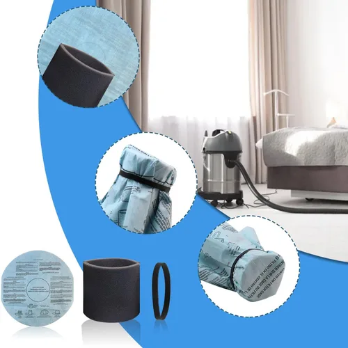 Miniatura 5 de Filtro de repuesto para Shop Vac 90304 90350 90333, bolsas de vacío para aspiradora Shop Vac de 5 a 8 galones, filtro de funda de espuma 90585