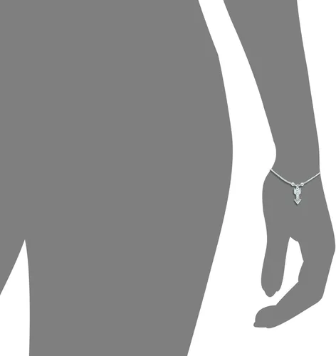 Miniatura 2 de JewelExclusiva plata de ley .10 CTTW diamante 9,5 pulgadas flecha lariat cadena cadena Slide pulsera