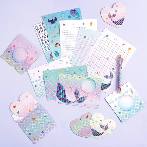 Miniatura 9 de WERNNSAI Juego de 69 cartas y sobres de papelería, unicornio para niños, papel de escritura y sobre, regalos de cumpleaños de Navidad para niñas