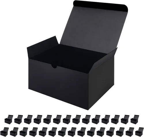 Miniatura 10 de JINMING 10 cajas de regalo 6x6x4 pulgadas, cajas de regalo mate negras a granel para el Día de la Madre, el Día del Padre, fiesta, cumpleaños, cajas