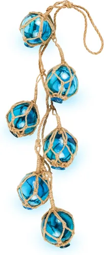 SAILINGSTORY - Flotador de pesca de cristal, 6 bolas de boya para decoración de verano, adornos náuticos costeros de playa para árbol de Navidad, 2