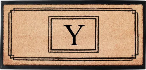 Miniatura 50 de A1HC - Tapete de puerta con monograma de fibra de coco natural para puerta delantera, 24 x 48, felpudo duradero tratado anti-desprendimiento