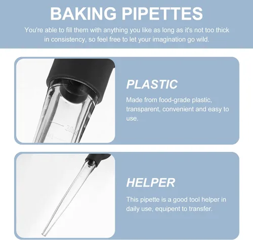 Miniatura 8 de ULTECHNOVO Pipeta grande para pavo, plastificador de plástico con cuentagotas líquidos, pipetas de transferencia de silicona para cocinar y hacer