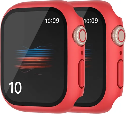 Miniatura 32 de Paquete de 2 fundas rígidas de 1.496 pulgadas para Apple Watch Series 3, 2, 1, 1.496 pulgadas, protector de pantalla de vidrio templado, cobertura