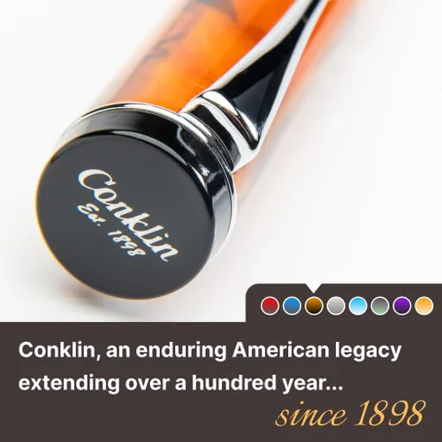 Miniatura 4 de Conklin Duragraph - Pluma estilográfica ámbar, punta media de oro macizo de 14 quilates, elegante herramienta de escritura con acabado ámbar cálido