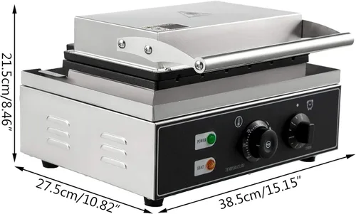Miniatura 2 de Máquina de gofres eléctrica comercial de 1500 W, máquina antiadherente de acero inoxidable 90,572.0 °F, máquina cuadrada de 10 rebanadas