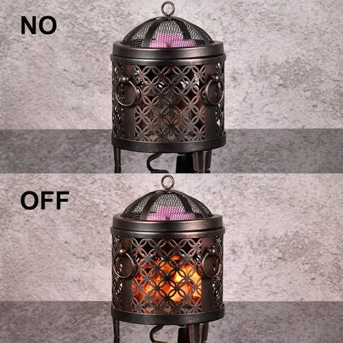 Miniatura 6 de Calentador eléctrico de cera 4 en 1 para chimenea, moneda de cobre vintage, sin llama, para cubos de cera perfumada y aceite de fragancia