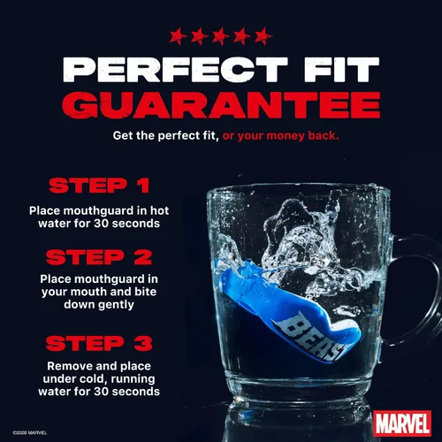 Miniatura 4 de Marvel Sport Mouth Guard, Dual Layer Mouthguard for Adults & Youth with Case (Beast, Junior (up to 11 Years))
