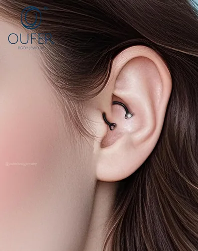 Miniatura 6 de OUFER Anillos de labio de herradura 16G para mujeres y hombres, acero quirúrgico 316L, 8/0.394 in, joyería de piercing de labio, rosca interna