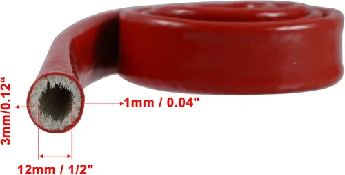 Miniatura 6 de X AUTOHAUX Cinta de fibra de vidrio recubierta de silicona con manga de fuego de 3 pies de identificación de 1/2 "para líneas de manguera