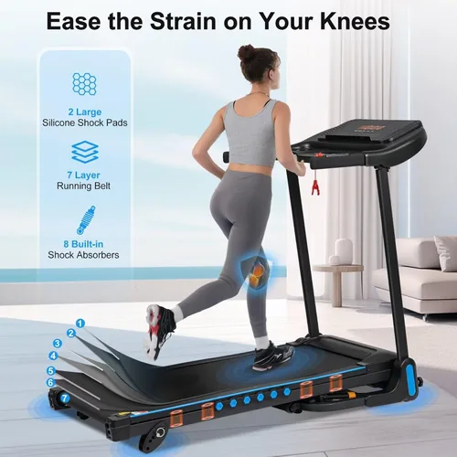 Miniatura 7 de Merax Caminadora plegable con inclinación, cintas de correr plegables automáticas de 10 MPH para el hogar, 3.0 HP Caminadoras para Hacer Ejercicio