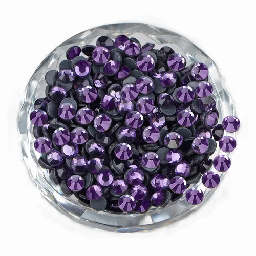 Miniatura 46 de LPBeads 10000 unidades de diamantes termoadhesivos SS6 amatista con parte trasera plana, gemas de diamantes de imitación de cristal redondas