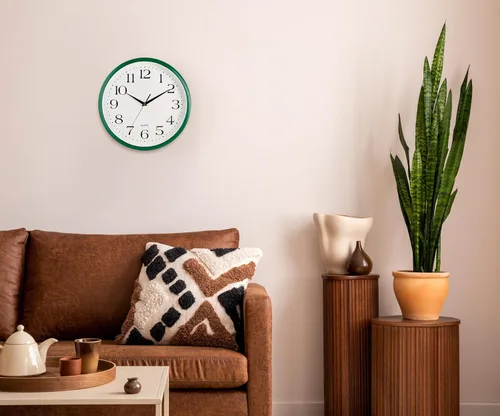 Miniatura 3 de Bernhard Products - Reloj de cuarzo de pared verde cazador, silencioso, sin tictac, redondo, 12 pulgadas, a pilas y fácil de leer, para hogar
