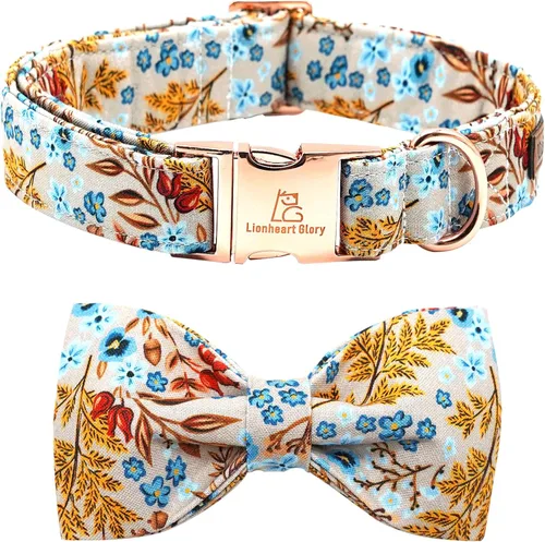 Miniatura 13 de Lionheart glory Collar de perro, Collar de perro para niños con corbatín azul ajustable, Collar con corbata para perros grandes Bandera