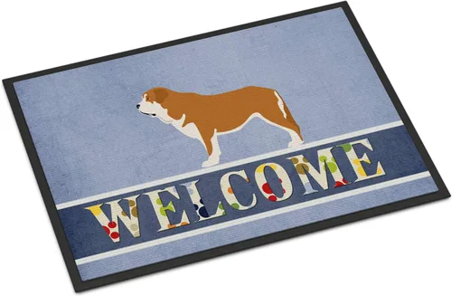 Miniatura 123 de Caroline's Treasures BB8321JMAT - Felpudo de bienvenida Berger Picard de 24 x 36 pulgadas, tapete azul para puerta delantera, para interiores