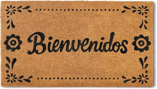 MAINEVENT Bienvenidos - Felpudo de 30 x 17 pulgadas, tapete de puerta español, tapete mexicano, tapete de puerta de Apurale Que Se Meten Las Moscas,