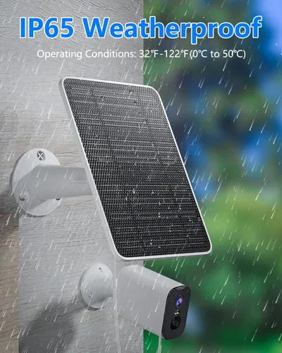 Miniatura 2 de Panel solar para cámara de seguridad, panel solar USB de 5W para cámara de seguridad DC 5V, panel solar con puerto micro USB y USB-C, cargador solar