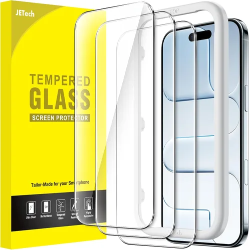 Miniatura 16 de JETech Protector de Pantalla para iPhone 17 Pro de 6.3 Pulgadas, Película de Vidrio Templado con Herramienta de Fácil Instalación, Dureza 9H