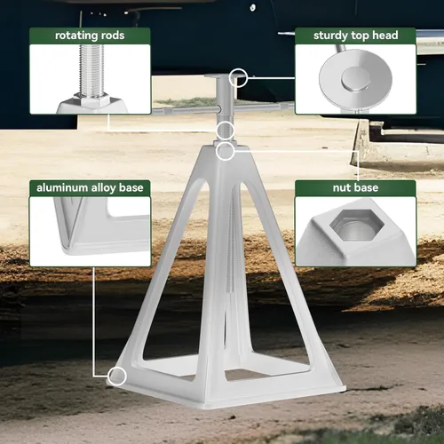Miniatura 4 de RVGUARD Paquete de 1 gato de apilamiento para caravana, gatos estabilizadores de aluminio para remolques de caravana, soporte individual de hasta