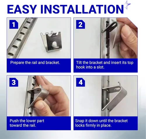 Miniatura 7 de BlueStars 920158 Clips para estante de congelador - Soporte de acero inoxidable para refrigeradores, soporte de estante de repuesto
