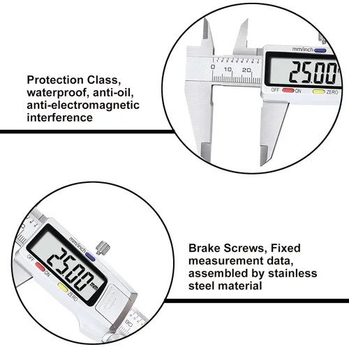 Miniatura 5 de Greywolf Calibrador digital, herramienta de medición de acero inoxidable, micrómetro electrónico de pinza Vernier, conversión de pulgadas