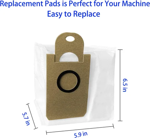 Miniatura 5 de Bolsas antipolvo de repuesto para iHome AutoVac Nova/Halo/Autovacías, AIRROBO T10+ Ultenic T10, Laresar L6 Pro, Neabot NOMO N2, Honiture Q6 Pro