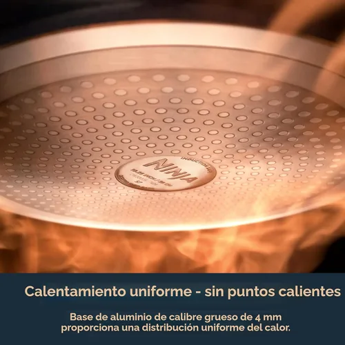Miniatura 6 de Ninja Ceramic Pro Juego de utensilios de cocina de 14 piezas, juego de ollas y sartenes antiadherentes con tapas de vidrio, no tóxico, sin PTFE