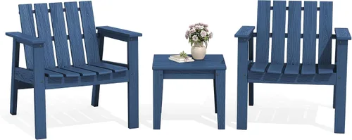 Miniatura 13 de SERWALL - Juego de muebles de patio bistró de 3 piezas, juego de sillas Adirondack para todo clima con mesa auxiliar, juego de muebles de patio al