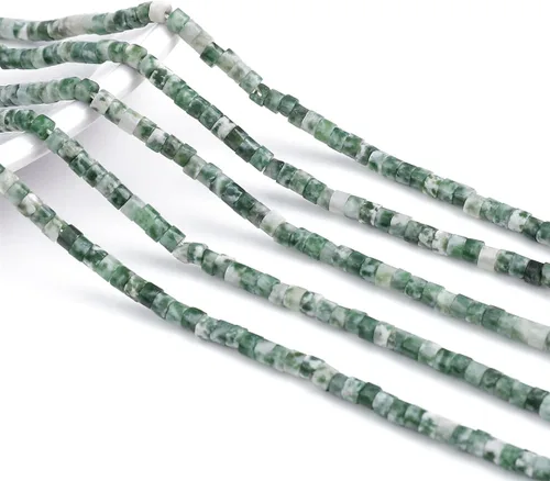 Miniatura 6 de BEADIA Cuentas Espaciadoras de Jade Natural Africano Planas Redondas Sueltas para Hacer Joyas con Abalorios 3mmx2mm 38cm Jade africano