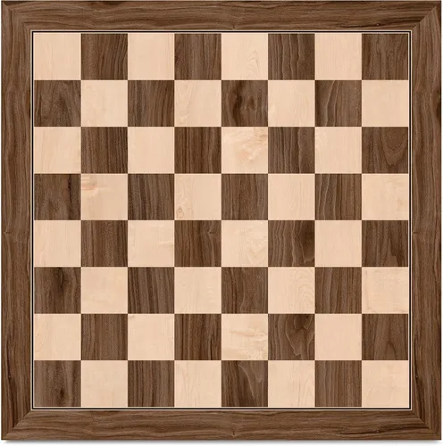 Miniatura 2 de A&A Tablero de ajedrez profesional de madera de 18.875 pulgadas, con incrustaciones de nogal y arce, cuadrados de 2.0 pulgadas sin notación Nuez