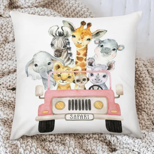 Miniatura 6 de HawSkgFub Funda de almohada decorativa para bebé, niño y niña, con diseño de animales de safari, funda de cojín de cebra, elefante de selva, Safari3