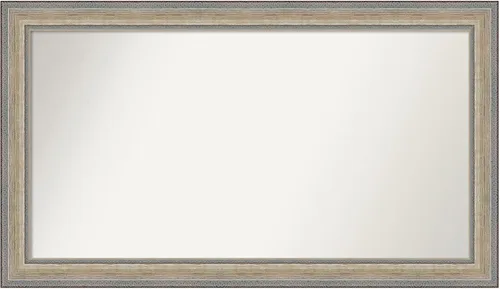 Miniatura 378 de Amanti Art Espejo de baño plateado para sobre fregadero, 28 x 47 pulgadas, espejo rectangular de plata imperial, marco de madera tradicional de gran