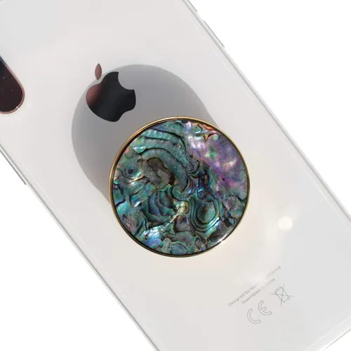 Miniatura 20 de OnTheGrip Lindo diseño de concha marina natural en forma redonda, soporte de teléfono móvil plegable para smartphone, tablet, accesorio