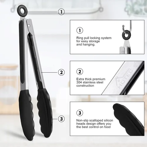 Miniatura 3 de HOTEC Pinzas de silicona y espátula Turner