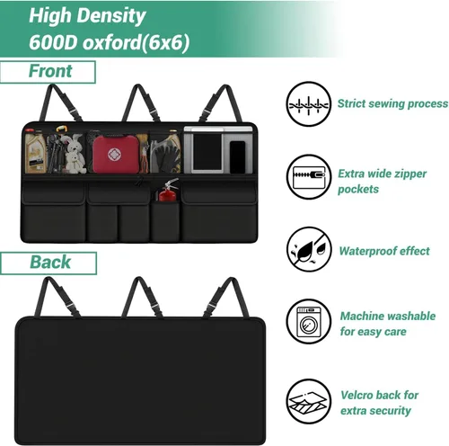Miniatura 6 de Organizador colgante para maletero de automóvil, apto para Toyota RAV4, plegable, de gran capacidad, 41.3 x 20 pulgadas, organizador de maletero