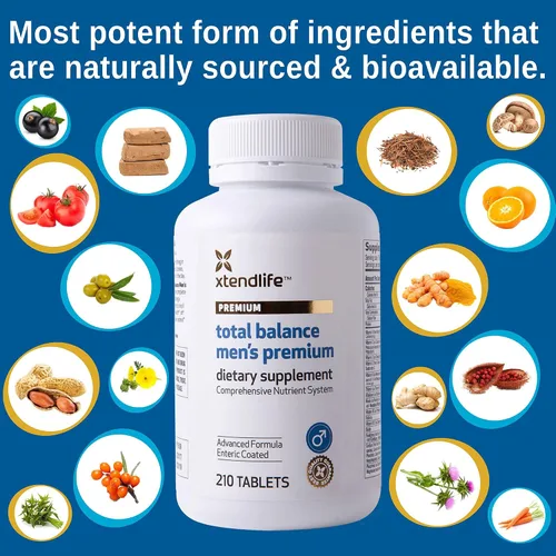 Miniatura 6 de Xtendlife Total Balance Multivitamínico prémium para hombre para la salud inmunológica, cardíaca, digestiva y celular, apoyo diario extra fuerte