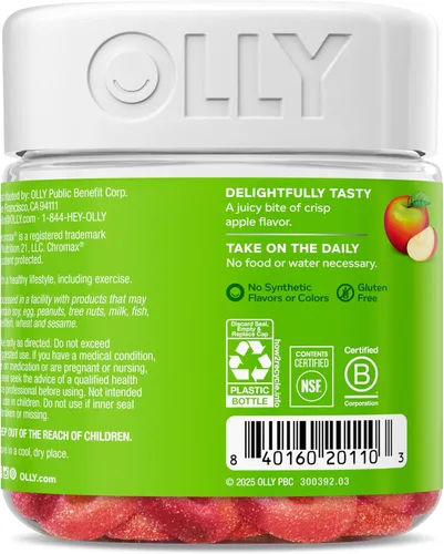 Miniatura 9 de OLLY Gomitas Anillos para el Metabolismo, Vinagre de Sidra de Manzana, Vitamina B12, Cromo, Energía y Salud Digestiva, Suplemento Masticable, Sabor