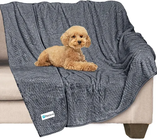 Miniatura 10 de PetAmi Manta impermeable para perro, manta XL a prueba de fugas para perros grandes, protector de sofá y muebles, manta de forro polar para cama