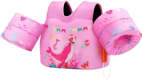 Miniatura 25 de MoKo Chaleco de natación para niños pequeños de 13-30/20-50/22-66 libras, flotadores de brazo de natación de dibujos animados, alas de agua