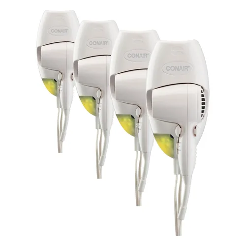 Miniatura 9 de Conair Secador de pelo de montaje en pared, secador de 1600 W con luz nocturna LED, 2 ajustes de temperatura y 2 velocidades, color blanco