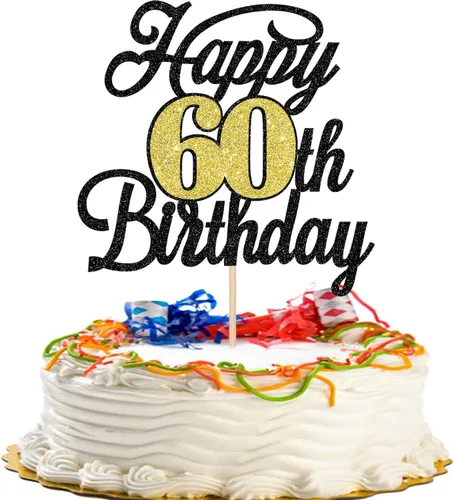 Miniatura 77 de Rsstarxi 1 paquete de decoración para tarta de cumpleaños 8 con purpurina negra de 8 años y fabulosos saludos a 8 años de edad, para celebrar el 8º