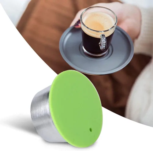 Miniatura 5 de Cápsula de café, cápsula de café reutilizable de acero inoxidable, cápsulas de filtro de café, accesorios para cafetera (verde)