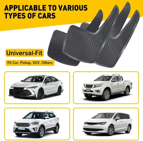 Miniatura 7 de AUTOXBERT - Juego de 4 aletas universales de goma para automóvil, guardabarros sucios y flexibles, para camioneta, SUV, camioneta, 8.3 x 14.2 in
