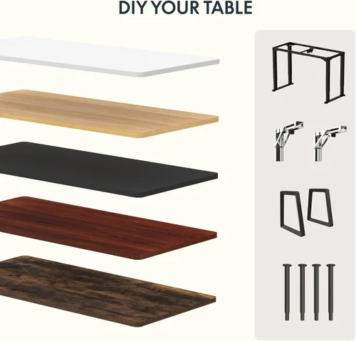 Miniatura 7 de FLEXISPOT Mesa de Escritorio de una pieza de 102 x 61 cm, escritorio de altura ajustable de 1 pulgada, mesa rectangular de escritorio de 42 cm, Negro